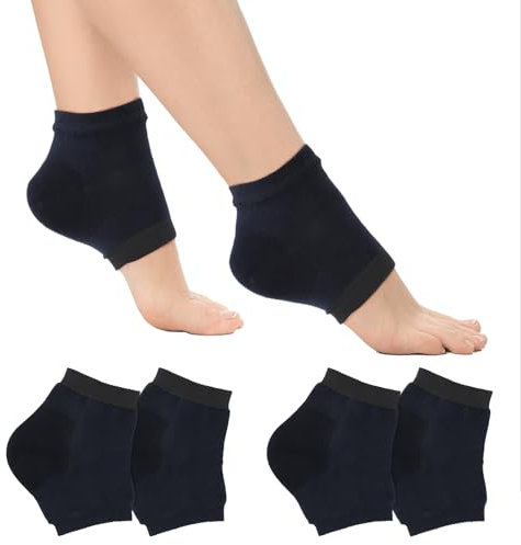 Ptwola 2 Paar Feuchtigkeitsspendende Spa-Socken Gel-Fersensocken Peeling-Fersenmaske für Frauen und Männer Tages- und Nachtpflege Schmerzlinderung bei Füßen