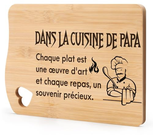 PRSTENLY Cadeau Papa, Cadeau Anniversaire Papa, Cadeau pour Papa Planche à Découper en Bambou Cadeau pour les Hommes, Cadeau Fete des Peres, Cadeau Noël pour Papa Cadeau de Cuisine