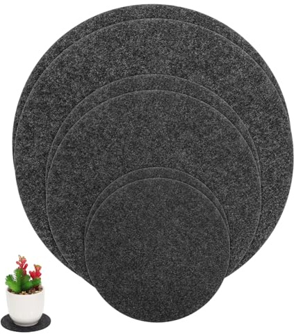 Toddmomy 6 Pièces sous Verres Feutre Absorbants pour Plantes Sets de Saucisses Rondes pour Pots de Fleurs pour Intérieur et Extérieur