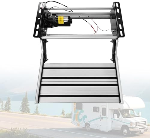 VNATWGOO EIN-/Doppel-Trittstufe FüR Wohnmobile, Klappbare Aluminium-Trittstufe Mit Automatischer EIN-/Ausziehfunktion, Klappbare Aluminium-Trittstufe,SingleLayer