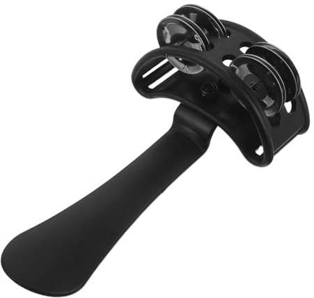 TOVINANNA Handtamburin mit Doppelreihigen Metallschellen Kleiner Handglocke aus Metall Handgeschütteltes Percussion Instrument für Partys Straßenauftritte und Musikübungen