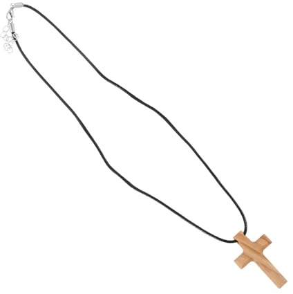 Träkorshängsmycke Handsnidade trosbaserade träsmycken Kyrkhalsband för andlig inspiration Bön Religiösa ceremonier