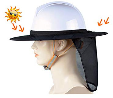 YZJJ 1 Stück Schutzhelm Sonne Schild Hals Schutzhelm Sonnenschirm Hoch Sichtweite Sonne Schild für Voll Standard Rand Schutzhelme Konstruktion und Landschaftsbau