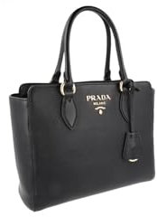 Prada Damen Schwarz Leder Schultertasche 1BA205