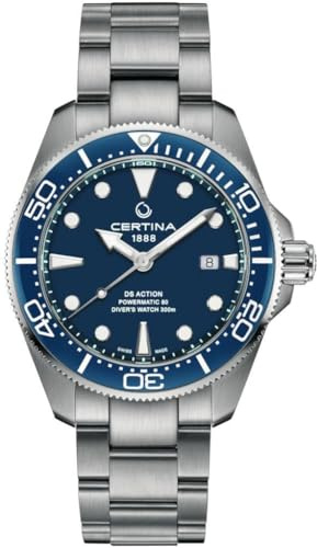 Certina, Mens, DS ACTION Diver 43mm, Stainless Steel, Swiss Automatic, Diving Watch, C0326071104100
