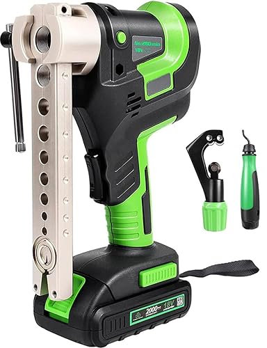 ELOMAS Kit de abocardado eléctrico 3/4 MAX OD,5 Segundos de abocardado rápido HVAC Herramienta de abocardado excéntrica,Herramienta de abocardado eléctrica inalámbrica con cortatubos y desbarbador