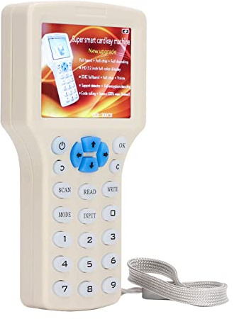 Lesegerät, 10-Frequenz-USB-NFC-Lesegerät, NFC-Kartenkopierer, Lesegerät, Kopierer, Smartcard-Duplikator mit Farbbildschirm, mit 10 Stück T5577-Schlüssel, 10 Stück T5577-Karte,
