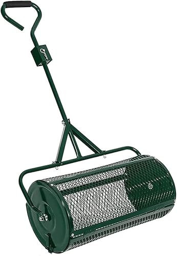 OSBELE Esparcidor de jardín, esparcidor de Rodillo de Malla metálica Resistente de 24 Pulgadas, abono, turba, Tierra Superior, Cuidado de jardín y césped, esparcidor de abono para el Cuidado del cé