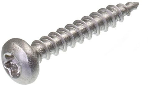 SECCARO Viti per truciolato a testa semicircolare 3 x 16 mm, in acciaio inox V2A VA A2, viti per legno con filettatura completa, TX/esagono incassato, rotonde, 500 pezzi