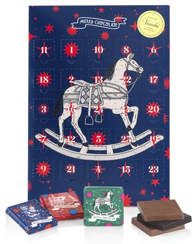 Venchi - Colección Navidad - Calendario de Adviento, 181 g - 25 Bombones de chocolate con leche y chocolate negro - Idea de regalo - Sin gluten