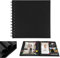Kleines Fotoalbum zum Selbstgestalten,17x17cm Scrapbook 20 Blätter(40 Seiten) Fotoalben Ringbuch, Fotobücher Kraftpapier Spiralalbum für Baby Geburtstag Jahrestag Hochzeit, Schwarz