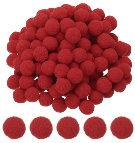 PATIKIL 15mm Bunte Pompons zum Basteln, 500 Stück Filzkugeln Bunt Mini Pom Poms, Bastelarbeiten Puff Bälle Bulk für Hüte Ostern Weihnachtskunst Verzieren Nähen DIY, Rot