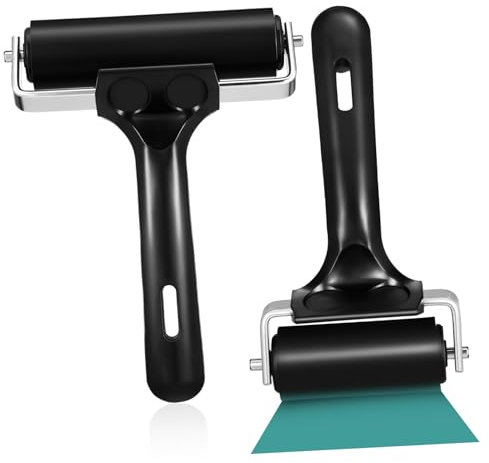 NUOBESTY 2piezas Rodillos De Goma Gruesa Para Grabado y Manualidades Rodillos Para Tapiz y Pegar Vinilo