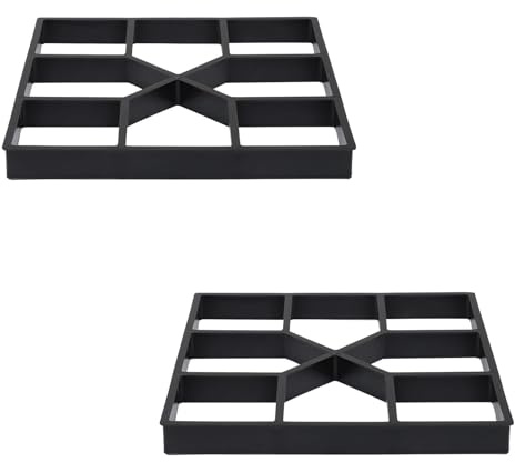 SHINEOFI Stampo per Pavimentazione in Mattoni di Cemento Fai da Te 2 Pezzi Stampo per Pavimentazione in Pietra Ecologico per Giardino Terrazza e Bordi Piscina