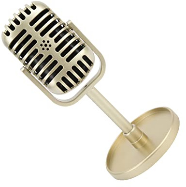 BONKZEBU Hochwertiges Dummy-Mikrofon für Aufnahmen, Karaoke-Mikrofon, Leicht und Tragbar für Gesangsübungen (Gold)