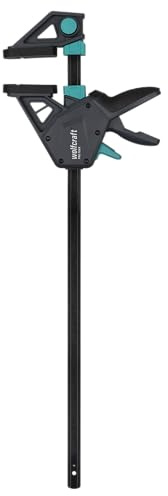 wolfcraft Einhandzwinge PRO MAX - 450 mm Spannweite - kontrolliertes Spannen und Öffnen mit einer Hand - 3072000