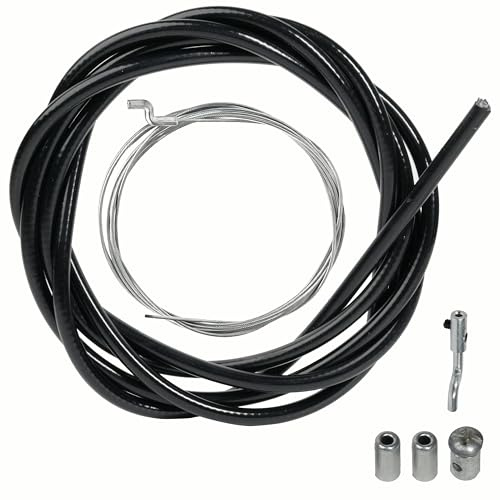 FortuneGlobe Câble d'Accélérateur pour Tondeuse à Gazon 1.5mm, avec Embout en Z et Serre Câble Kit de Réparation Universel pour Débroussailleuse et Motoculteur​