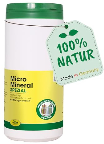 cdVet Naturprodukter MicroMineral Special 1 kg – hund, katt, häst – vitaminer mineral och spårelement – Mag-tarmreglering – järnkälla – cellskydd – muskeluppbyggnad – vitalitet –