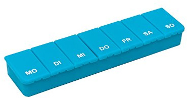Pflegehome24® Pillendose Tablettendose Pillenbox 7 Tage, 7 Fächer, türkis