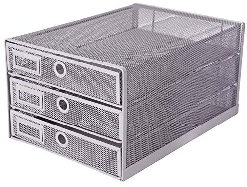 Exerz Papperssorterare 3 lådor trådnät A4/skrivbord multifunktionell skrivbordsarrangör/flerskikts brevfack – för dokument, tidskrifter, anteckningsböcker och bokstäver