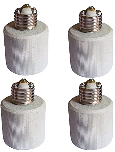 E26 to E39 Adapter Ceramic Light Bulb Socket Convertor, E39 / E40 Porcelain Light Socket,Medium Base E26 to E39 Mogul Base Bulb Adapter, Max Wattage 660W (4 Pack)