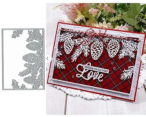 Christams Metall-Stanzformen für Kartenherstellung, Weihnachtsschneeflocke, Kiefernrahmen, Kartenstanzformen, Schablonen, DIY, Scrapbooking, Album, dekoratives Prägepapier, Karten, Prägung