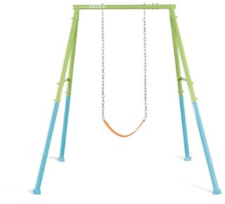 Intex Columpio Infantil 2 en 1, 170x235x200 cm, Regulable en Altura, Silla para bebé, Cinturón de Seguridad, Tubos de Acero, Columpios para niños 1-10 años, Juegos Exterior, Certificado CE (59003)