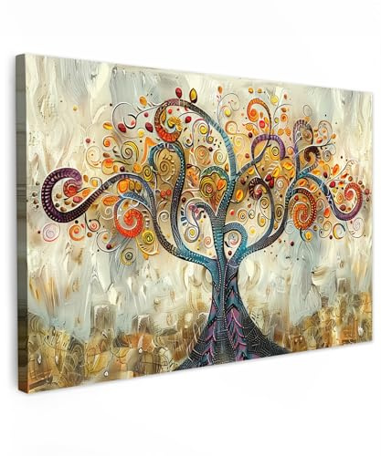 MuchoWow© Quadri Con Cornice Decorazione Quadri Per Camera Da Letto | 120x80 cm - Quadretti Da Parete Moderni Quadro Moderno Soggiorno GrandeArte - Albero della vita - Botanico - Astratto