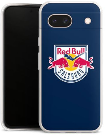 Slim Case extra dünn kompatibel mit Google Pixel 8 a Silikon Handyhülle transparent Hülle EC Red Bull Salzburg Offizielles Lizenzprodukt Eishockey