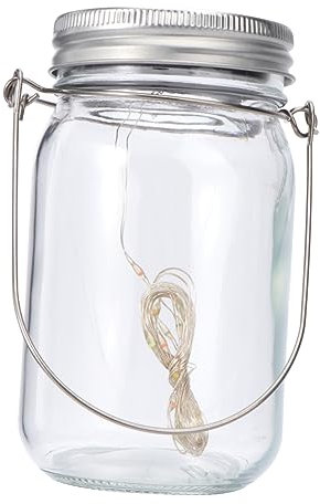MERRYHAPY Jar Straw Light Led Solar Lanterns Outdoor Waterproof Garden Lantern 20 Straps Included