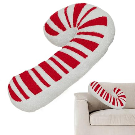 Generico Peluche Natalizio - Morbido e Coccoloso | Cuscini Peluche A Forma Di Lecca Lecca Per Divano - Per Patio, Casa Colonica, Divano, Soggiorno, Camera da Letto, Regalo, Compleanno