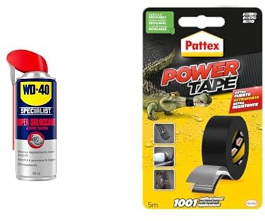 Bundle WD-40 Specialist Super Sbloccante 400 ml & PATTEX Power Tape Nero 50mmx5m