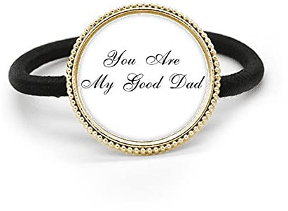 Fermaglio per capelli in metallo argentato con scritta in inglese “Good Dad” e fascia in gomma