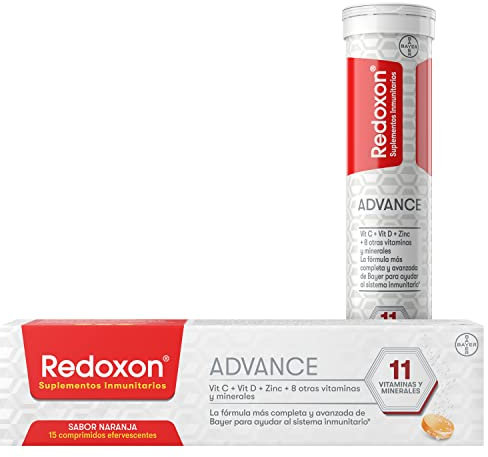 REDOXON Vitamina C con Zinc - Vitamina D - Advance - Formula con Once Vitaminas y Minerales - Suministro para 1/2 mes - Sin Gluten