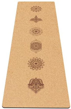 Fiita Premium Yogamatte Kork rutschfest: aus Naturkautschuk rutschfest & Kork, natürlich & nachhaltig, großzügige Maße (183x61x0,5cm), natürliche Yogamatte rutschfest Yoga Matte