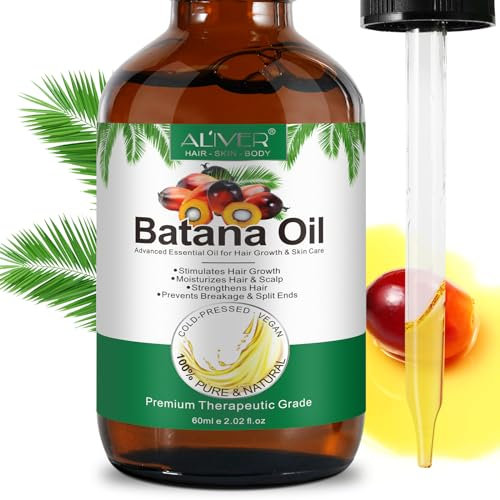 Batana Huile de Batana pour la croissance des cheveux 100 % naturelle et pure huile de batan bio hydratante améliore le rayonnement de la peau et prévient la chute des cheveux 60 ml