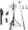 Trepied Smartphone 180 CM,Perche à Selfie Trépied avec 2 Lumière, Détachable 360° Rotation Perche Selfie Trépieds pour iPhone et Android, Pieds Haute Résistance et Support Tubulaire Extensible