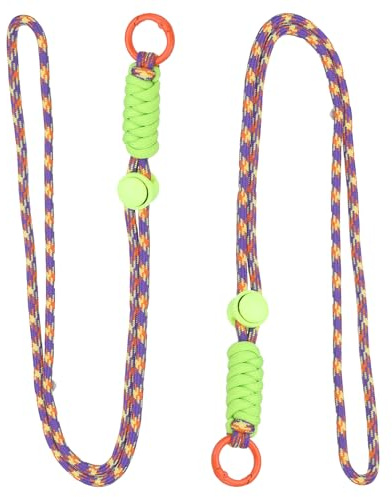 PATIKIL Lanière tressée 2 pièces Porte-clés tressé avec mousqueton en métal, Jaune & Violet & Orange & Vert