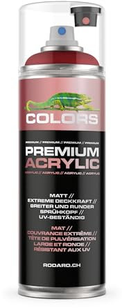 COLORS Premium Acrylic Sprühfarbe 400ml – Hochdeckender Sprühlack für Innen & Außen, Spraydose für DIY-Projekte - RAL 3002 - Kaminrot Matt