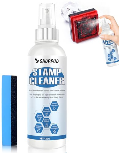 Limpiador de Sellos 125ml, con una Esponja para Eliminar Fácilmente los Residuos de Tinta y Proteger el Sello, Adecuado para Todo Tipo de Sellos