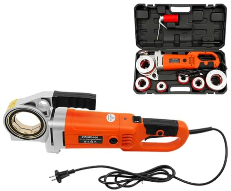 ROGONPDK 1800W 1/2-2 Zoll Elektrisch Rohrschneider, Gewindeschneidmaschine Mit 6 Stirb & Werkzeugkasten, Schneidkluppen Satz, Tragbar Rohrgewindeschneider, Hand Elektro Rohr Einfädler