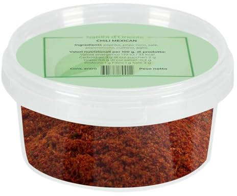 NATURA D'ORIENTE - Chili mexican 100g | Confezionato in un barattolo ermetico salva aromi- SPEZIE PICCANTI PER LEGUMI