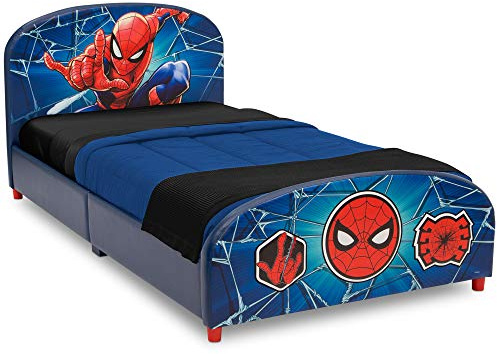 Delta Children Upholstered Twin Bed, Marvel Spider Man