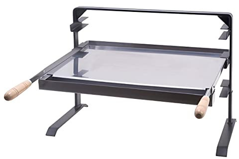 PEGANE Support Barbecue avec Grille et récupérateur de Graisse en INOX Coloris Gris - 80 x 43 x 42 cm