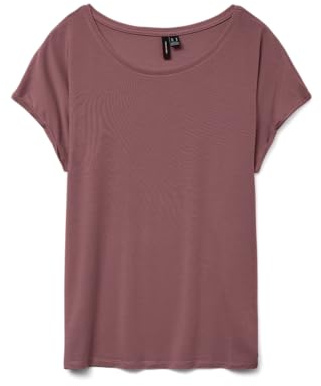 VERO MODA Damen Vmava Plain Ss Top Gajrs Noos T-Shirt, Rose Brown, XL