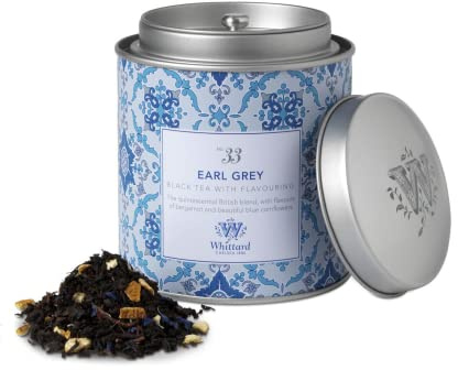 Whittard® | Earl Grey Sfuso Latta Metallo | Tè Nero, Aroma Bergamotto e Petali Fiordaliso in Foglie - 100 Gr