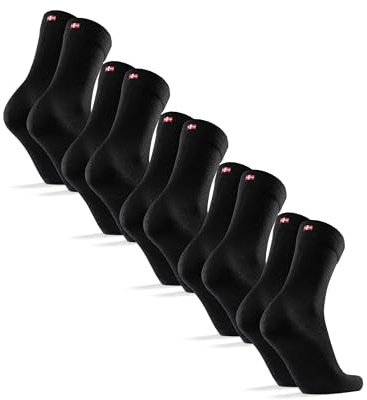 DANISH ENDURANCE Merinoull Strumpor Män, Premium Strumpor för Män, Vardag, Luftiga & Temperaturreglerande, 5-pack, Svart - 5 - packs, 35-38