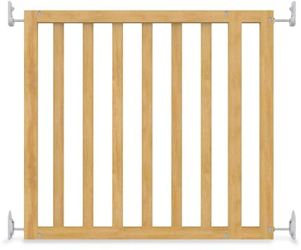 Ingenuity Doorway 36S Serie Türschutzgitter 76-91 cm, Treppen Türgitter, Kindergitter, ohne Bohren, mit Verlängerungen, für Babys und Haustiere, Holz