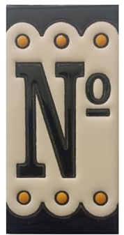 Carreaux de numéro de maison en céramique peints à la main | SM-3 | 11 x 5,5 cm ou 5,5 x 11 cm (sans panneau)