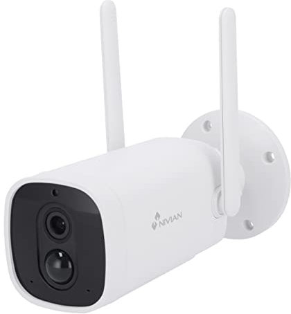NIVIAN-Cámara de vigilancia WiFi-Batería Larga duración 10400mAh hasta 240 días-FullHD-Detección de Movimiento y Humanos-Apta Exterior-Visión Nocturna-Audio bidireccional- Alexa, Google Home,App Tuya